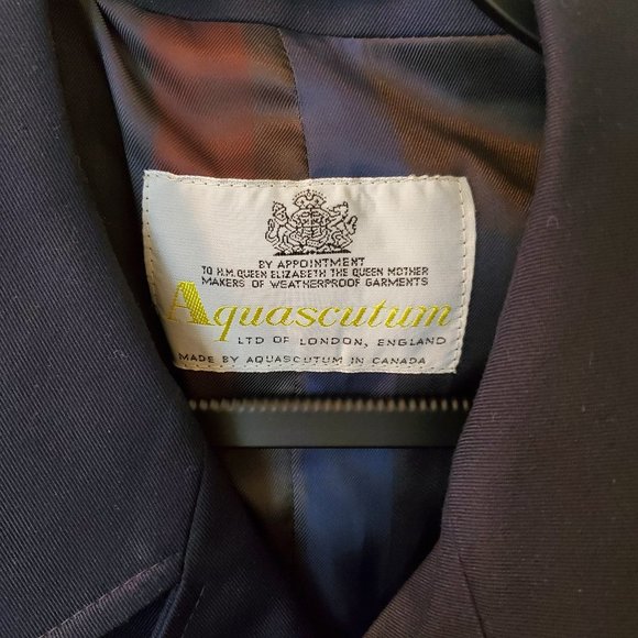 Vintage Aquascutum Men's Trench Coat Black 42 - Picture 5 of 9